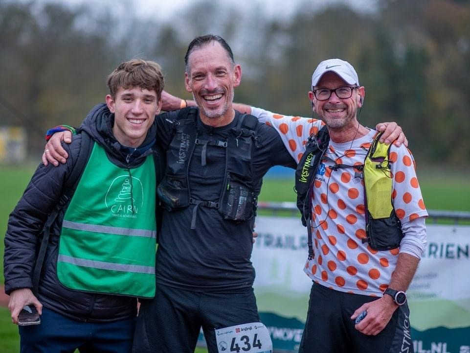 Foto na finish Graef Castricum trail met Simon en René